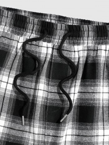 Plaid Pattern Cargo Pants