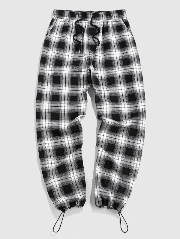 Plaid Pattern Cargo Pants