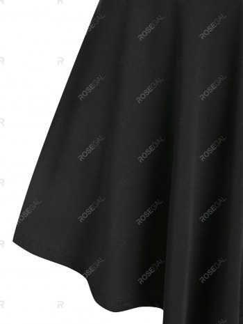 Plaid Print Cold Shoulder Chain Detail T-shirt