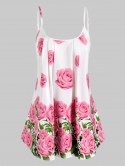Pleated Flowers Print Cami Top