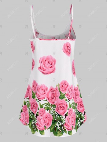 Pleated Flowers Print Cami Top