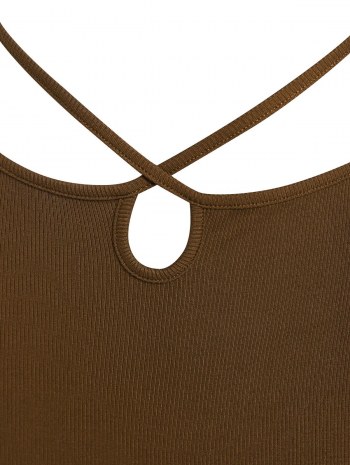 Rib Knit Midriff Baring Mini Dress