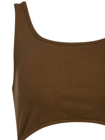 Rib Knit Midriff Baring Mini Dress