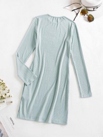 Rib Knit Mini Bodycon Dress