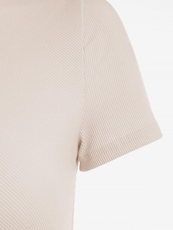 Rib-knit Ruched Button Down Shirt Romper