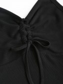 Ribbed Cropped Cinched Front Cami Top