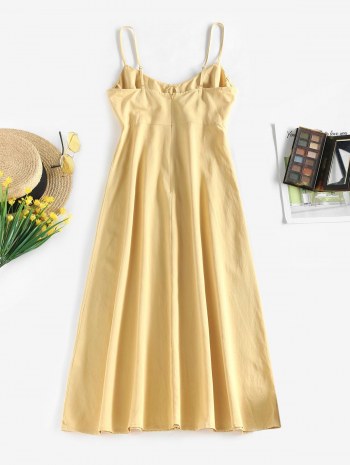 Ruched Bust Midi A Line Dress