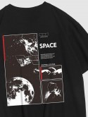 Space Planet Graphic Print Casual T-shirt