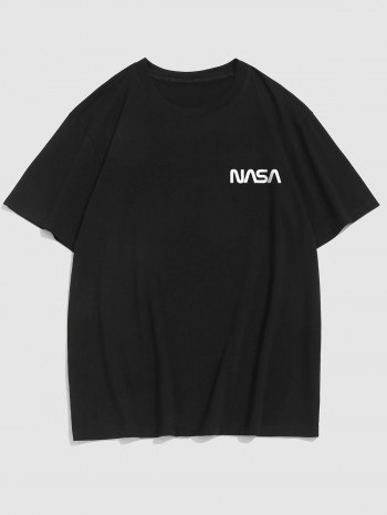 Space Planet Graphic Print Casual T-shirt