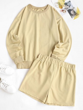 Sweat Crewneck Two Piece Shorts Set